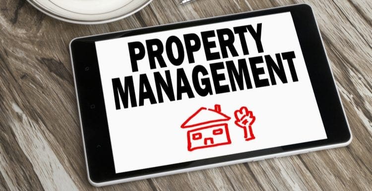 property management concept displayed on tablet pc
