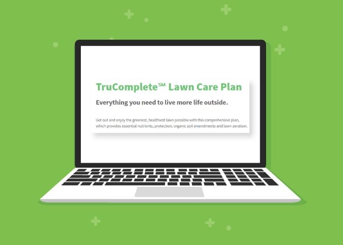 Trucomplete lawncare plan on a laptop