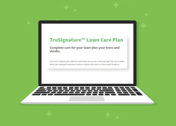 Trusignature lawncare plan on a laptop
