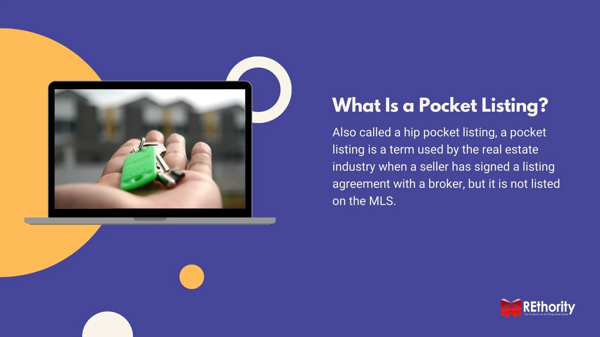What is a pocket listing graphic explaining the topic against a blue background