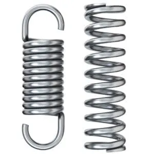 Photo of two extension garage door springs against white background