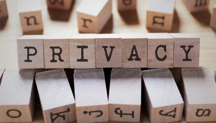 Privacy Word In Wooden Cube