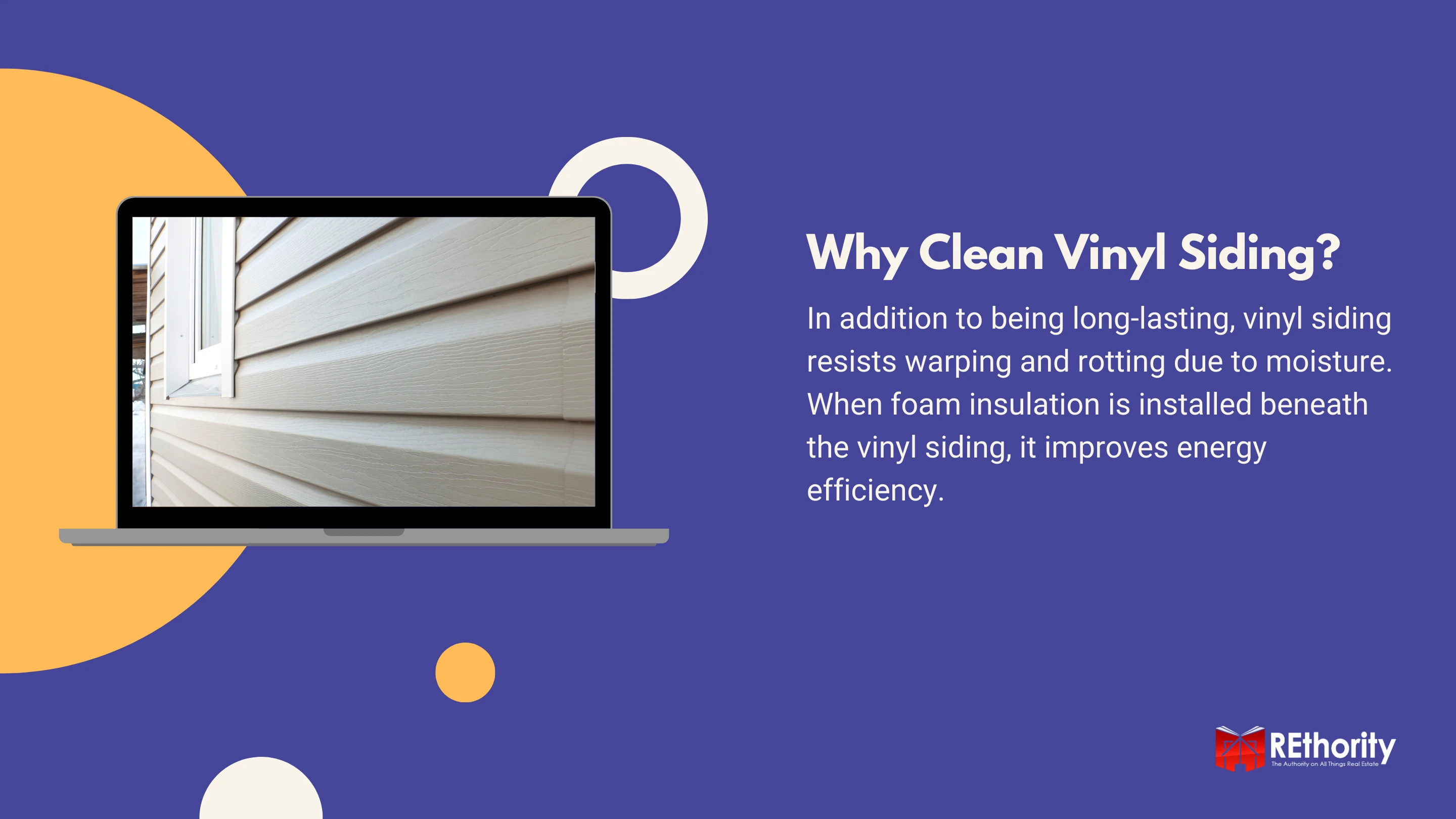 Graphic explaining why to clean vinyl siding against a blue background