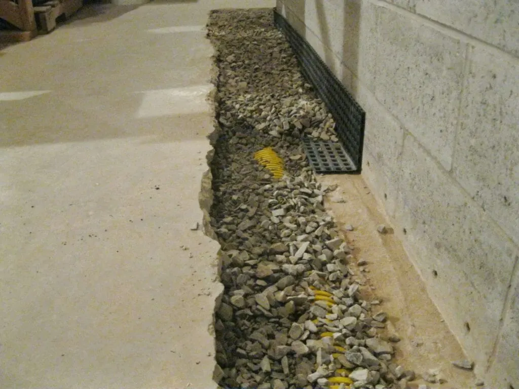 Photo of an interior trench drain
