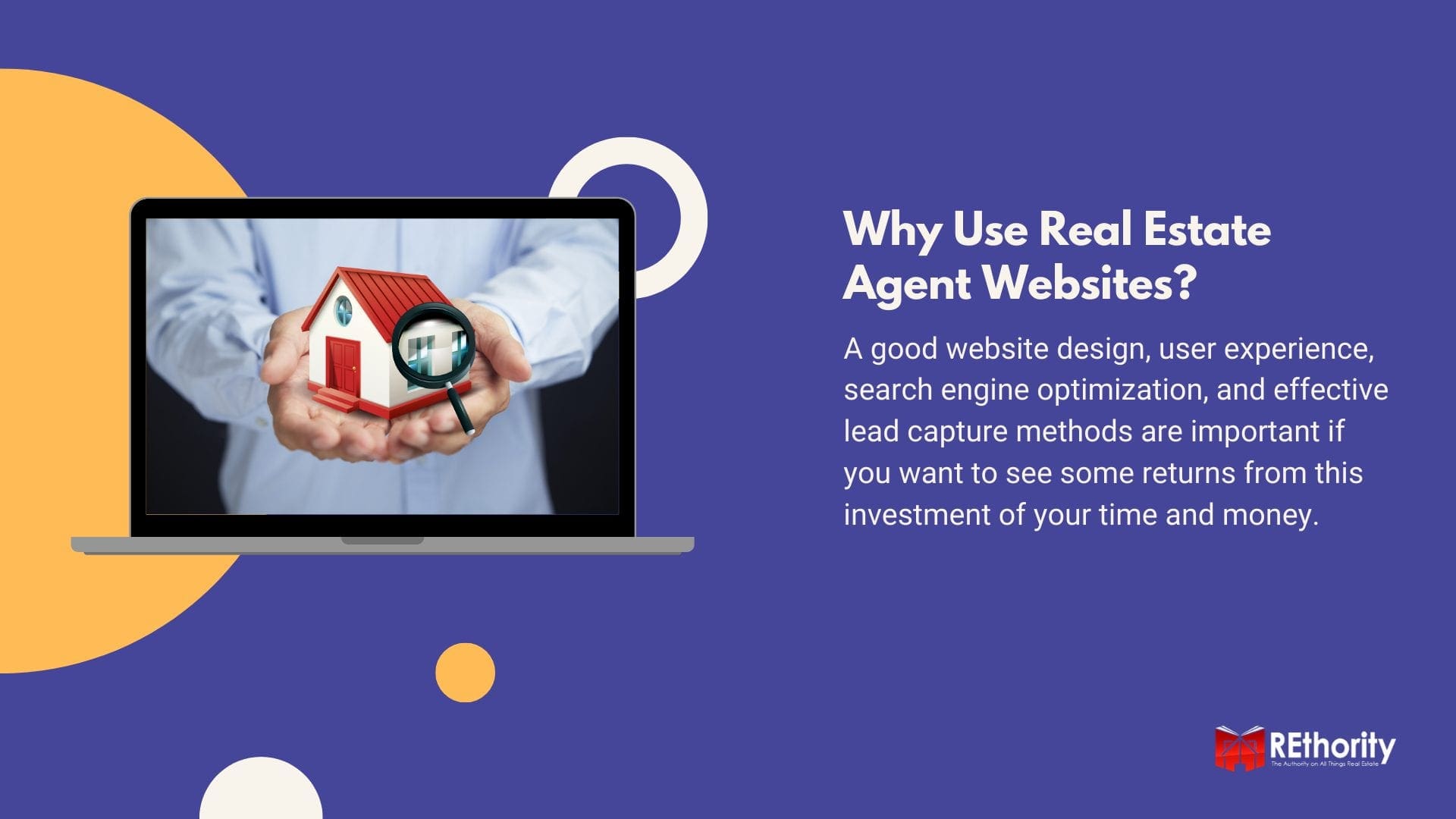 Why Use Real Estate Agent Websites graphic with REthority logo