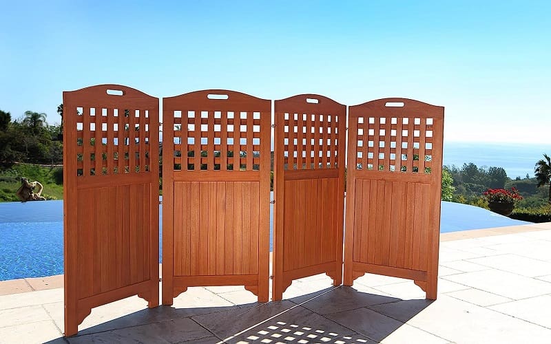 Solid Wood Outdoor Privacy Screen