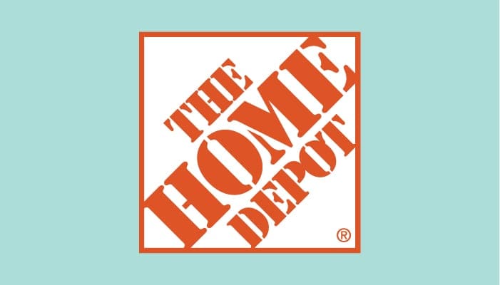 The Home Depot logo illustrated against a green background