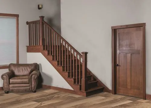 Mastercraft 8-Step Craftsman Gunstock Poplar Finish Staircase with Treads and Risers