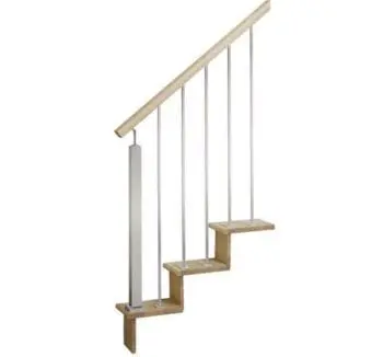 Mastercraft® 12-Step Modern Square Stainless Steel and Unfinished Oak Staircase with Treads and Risers