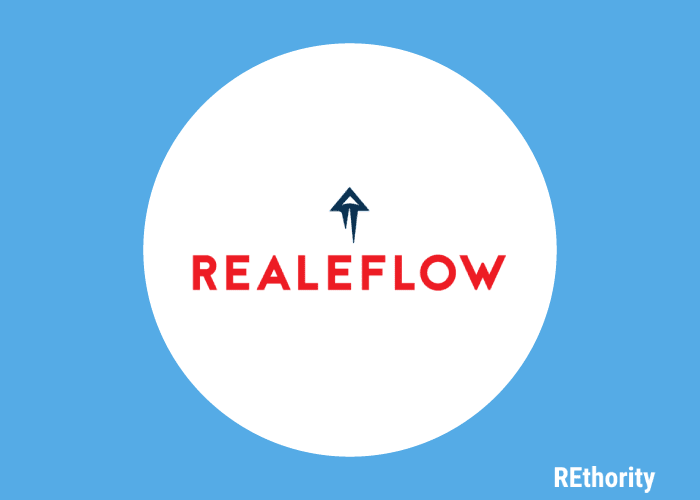 Realeflow logo displayed on a vector image to symbolize how to get a tax delinquent list for properties in your area