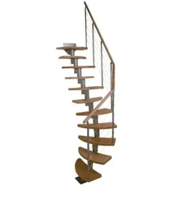 DOLLE Rome 9.5-ft Grey with Wood Treads Modular Staircase Kit