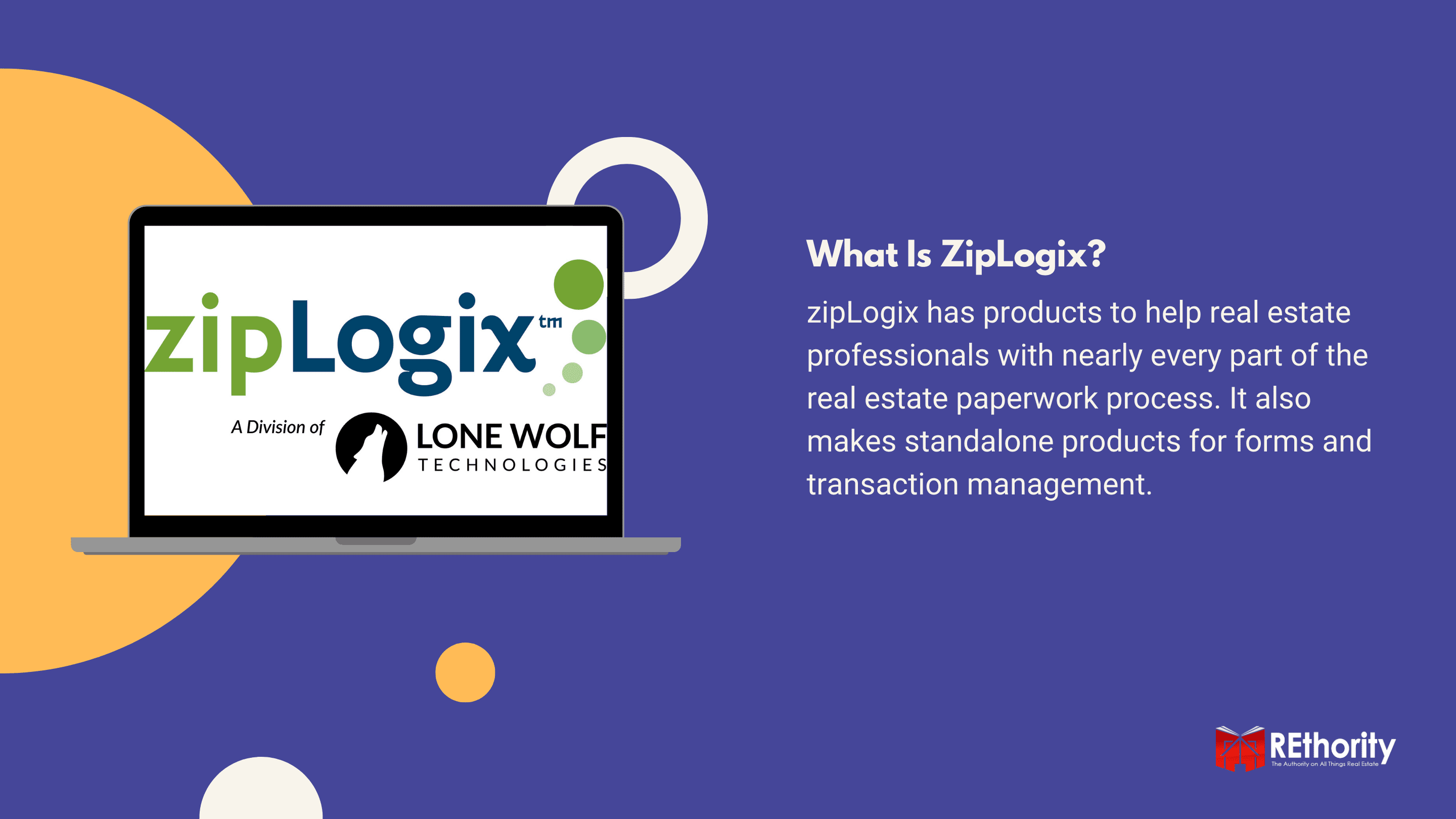 What Is ZipLogix graphic with the company logo on a laptop