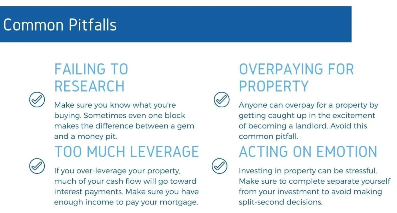 A chart made by REthority that illustrates common mistakes made by real estate investors