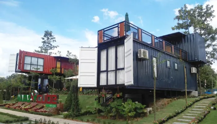 SERDANG, MALAYSIA -DECEMBER 03, 2016: A house made from refurbish shipping container for a piece on mobile home investing