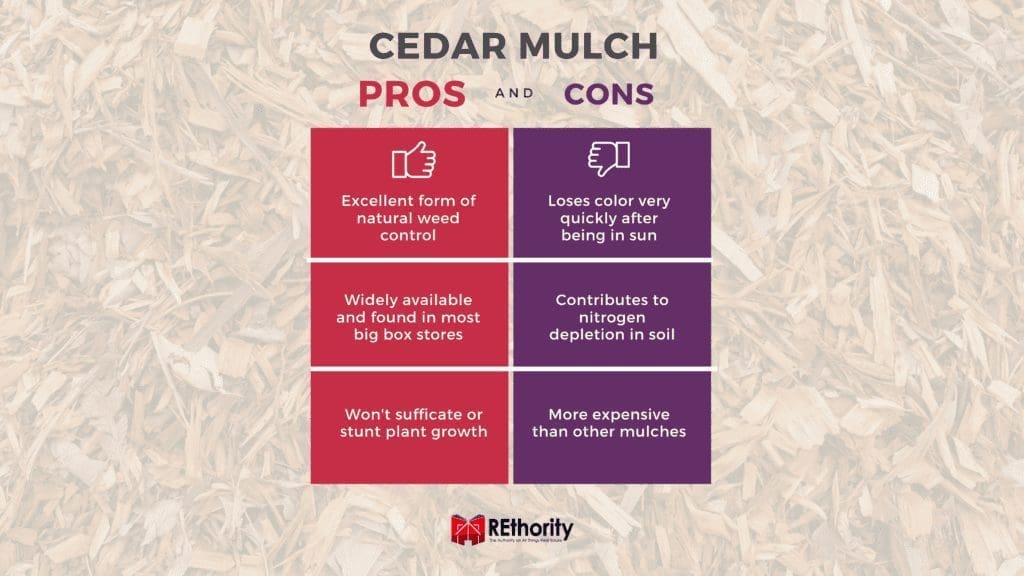 Cedar Mulch Pros and Cons chart