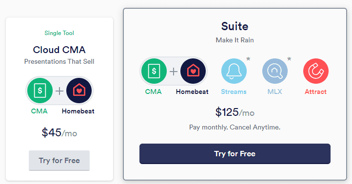 Screenshot of the Cloud Agent Suite pricing