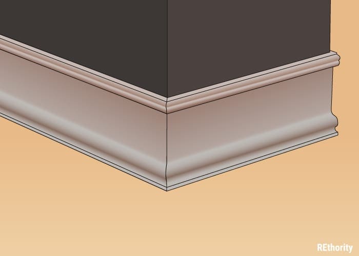 Tall Sculpted Baseboard Molding illustrated in graphic form