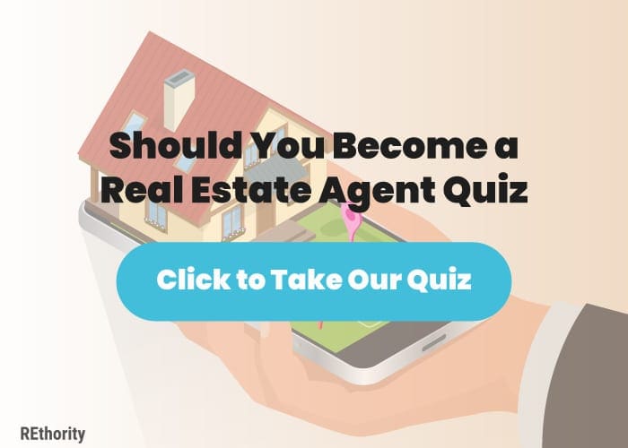 Should you become a real estate agent quiz graphic to click on to take the user to the quiz