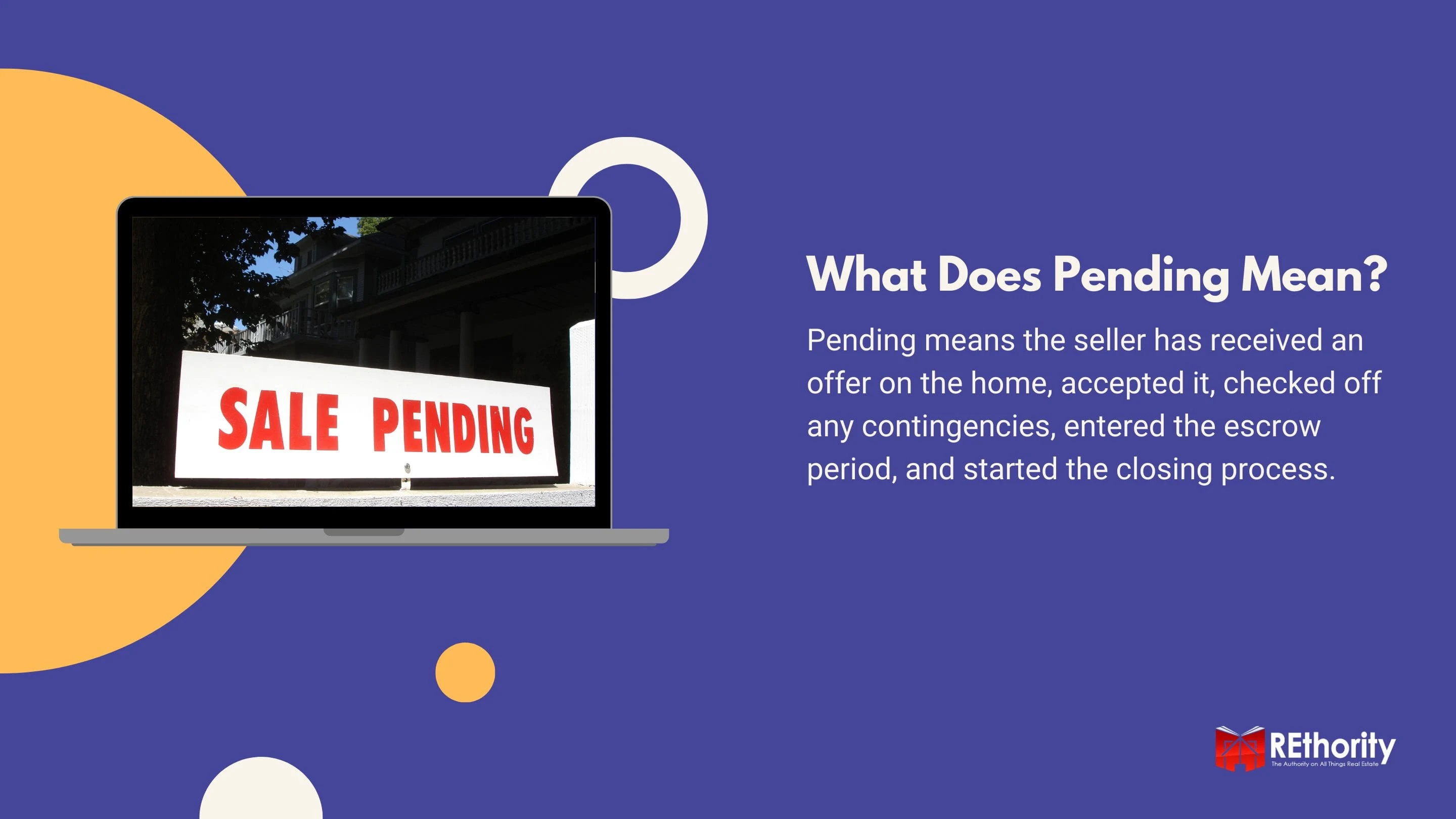 What Does Pending Mean in real estate graphic featuring a sale pending sale sign