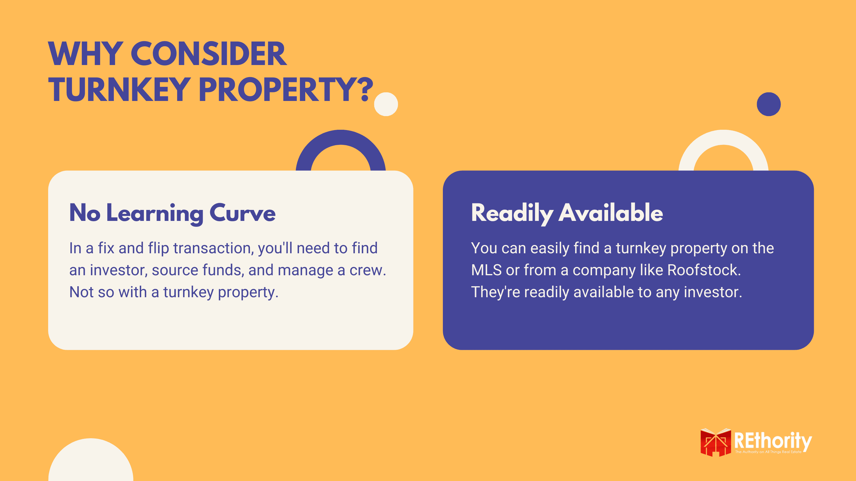 Why Consider Turnkey Property graphic highlighting why you'd want to skip the fix and flip
