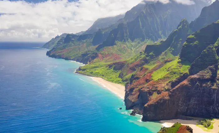 View on Na Pali Cost on Kauai island on Hawaii