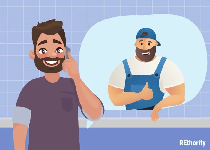 A guy calling a plumber