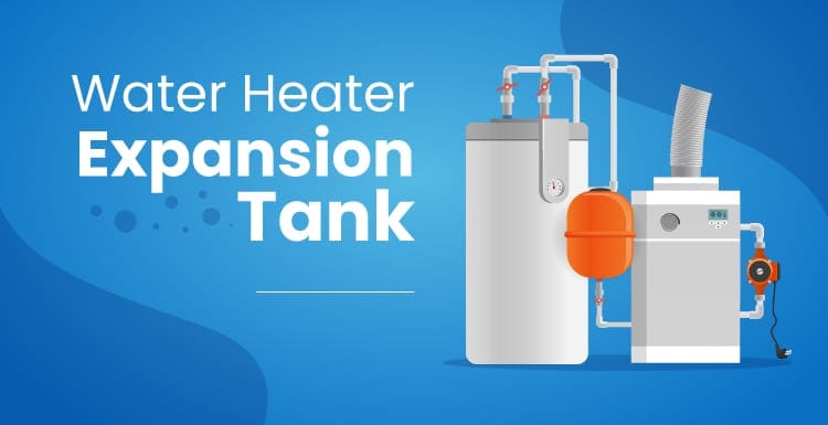 Featured image that is titled Water Heater Expansion Tank and shows a furnace, water heater, and an expansion tank attached to the supply line