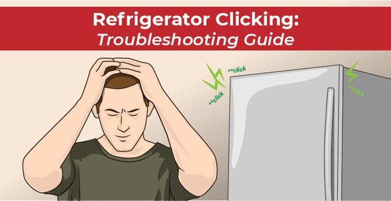Man holding his head becuase he is hearing constant refrigerator clicking