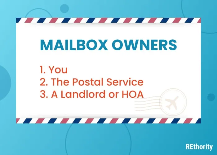 Three different types of mailbox owners illustrated in graphic format