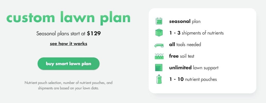 Custom lawncare plan from Sunday pricing and features