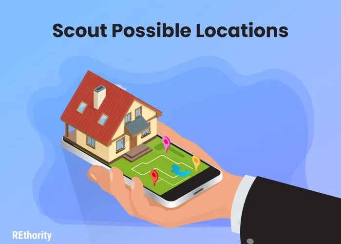 Image titled Scout Possible Locations and showing someone holding a mobile phone with a house growing from it