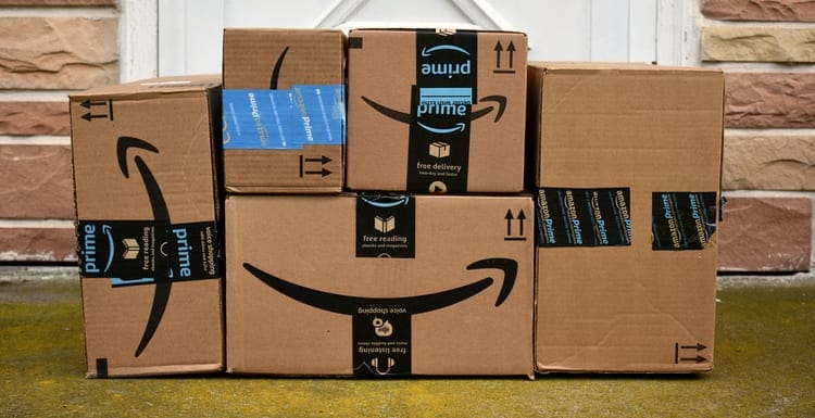 Image of an Amazon packages. Amazon is an online company and is the largest retailer in the world.