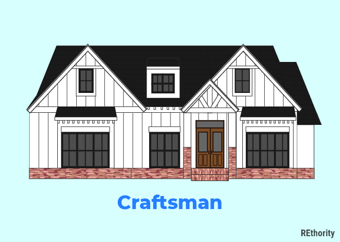 Vector illustration of a craftsman style home