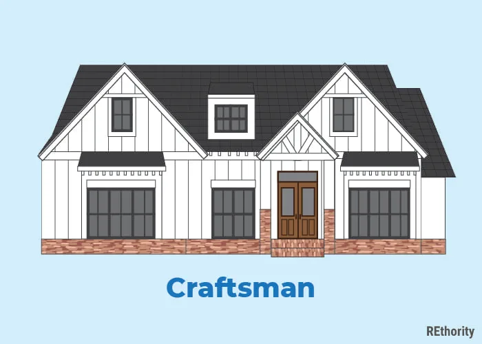 Vector illustration of a craftsman style home