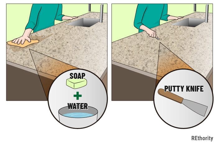The first step in the guide on how to clean quartz countertops