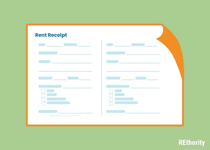Vector image of a free PDF rent receipt template