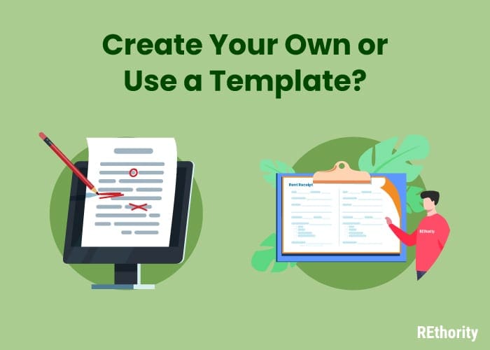 Create your own or use a template graphic for a rent receipt