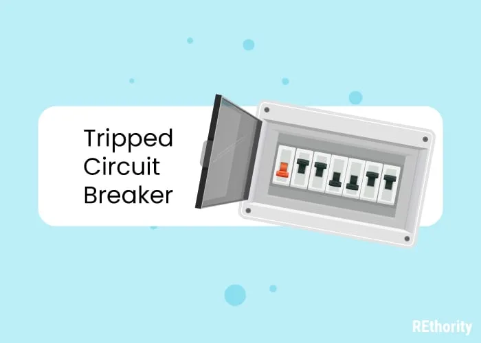 Tripped circuit breaker displayed in a graphical format