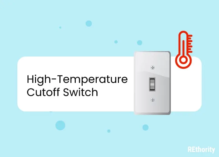 A high-temperature cutoff switch illustrated against a blue background