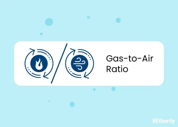 Improper gas to air ratio symbolized in a vector graphic