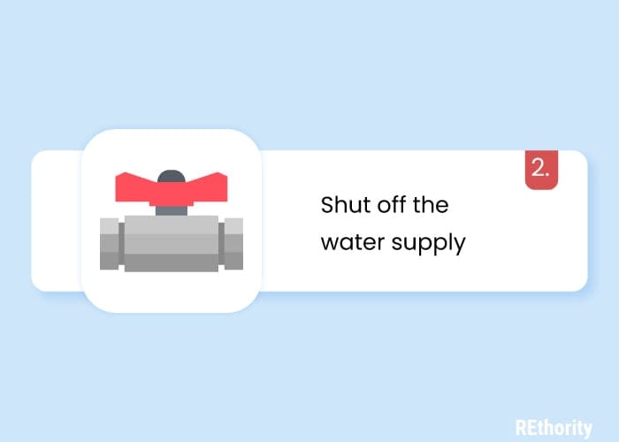 Shut off the water supply graphic