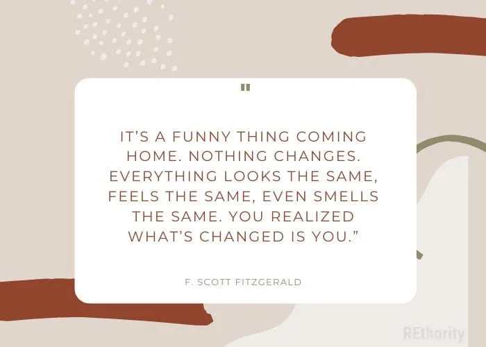 F. Scott Fitzgerald quote about home