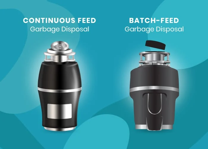 Comparison chart illustrating the difference between a continuous feed and batch feed disposal