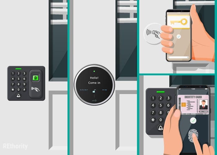 A number of the best keyless door locks in graphic form all stacked up against each other