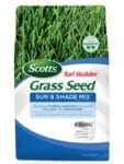 Scotts Turf Builder Grass Seed Sun and Shade Mix, 3 lb. - Grows in Extreme Conditions Including Full Sun and Dense Shade - Seeds up to 1,200 sq. ft. as an image for our top pick for the best grass seed