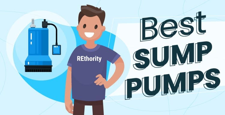 Best sump pumps featured image from a guy in a REthority shirt