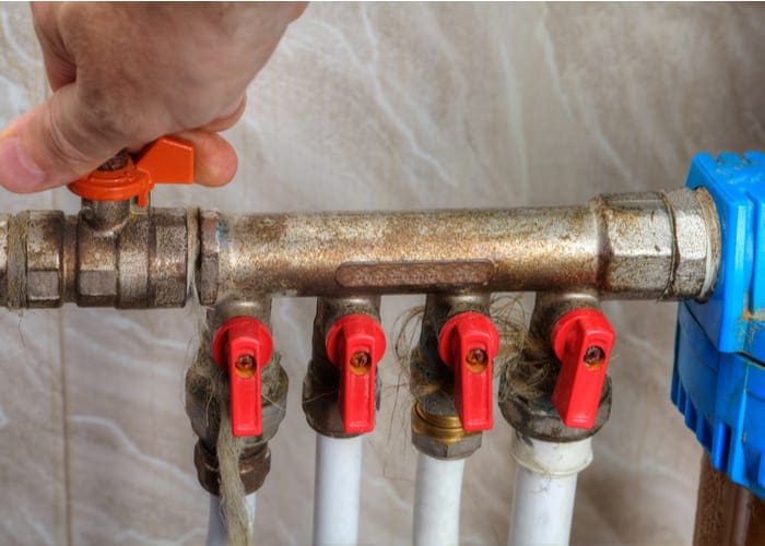 Home water supply, hand turn off safety shutoff valve.