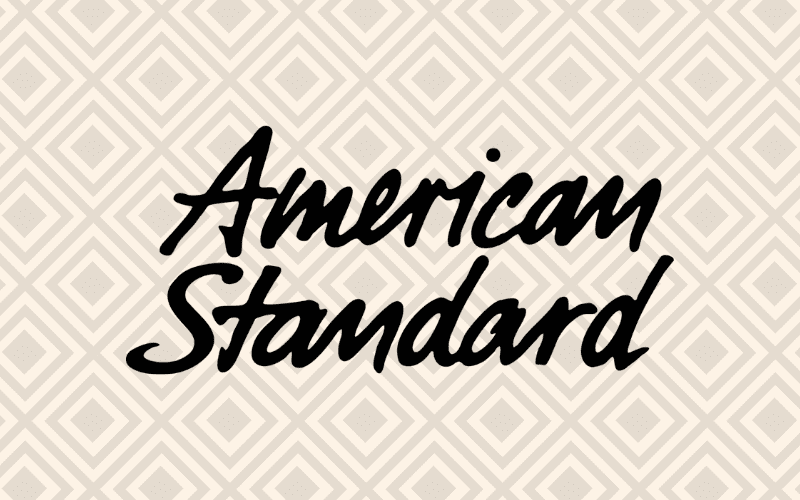 American Standard, one of the best furnace brands, logo on a plain tan background