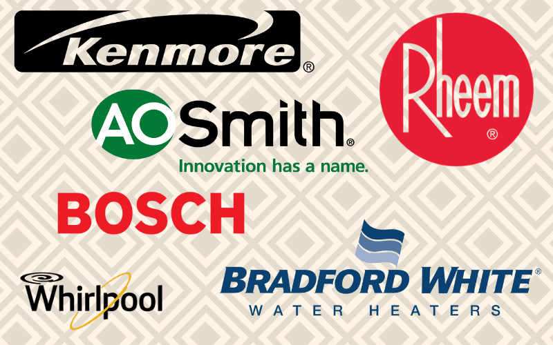 Best water heater brands all put into a single graphic image