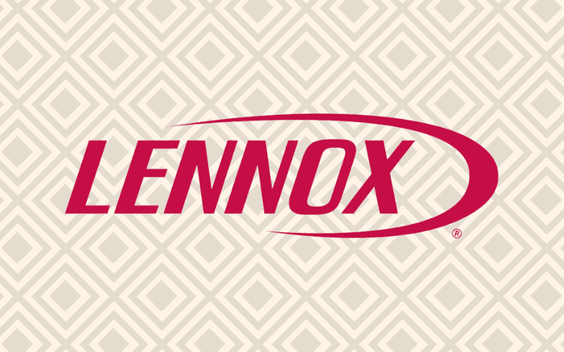 Lennox, one of the best furnace brands, logo on a plain tan background